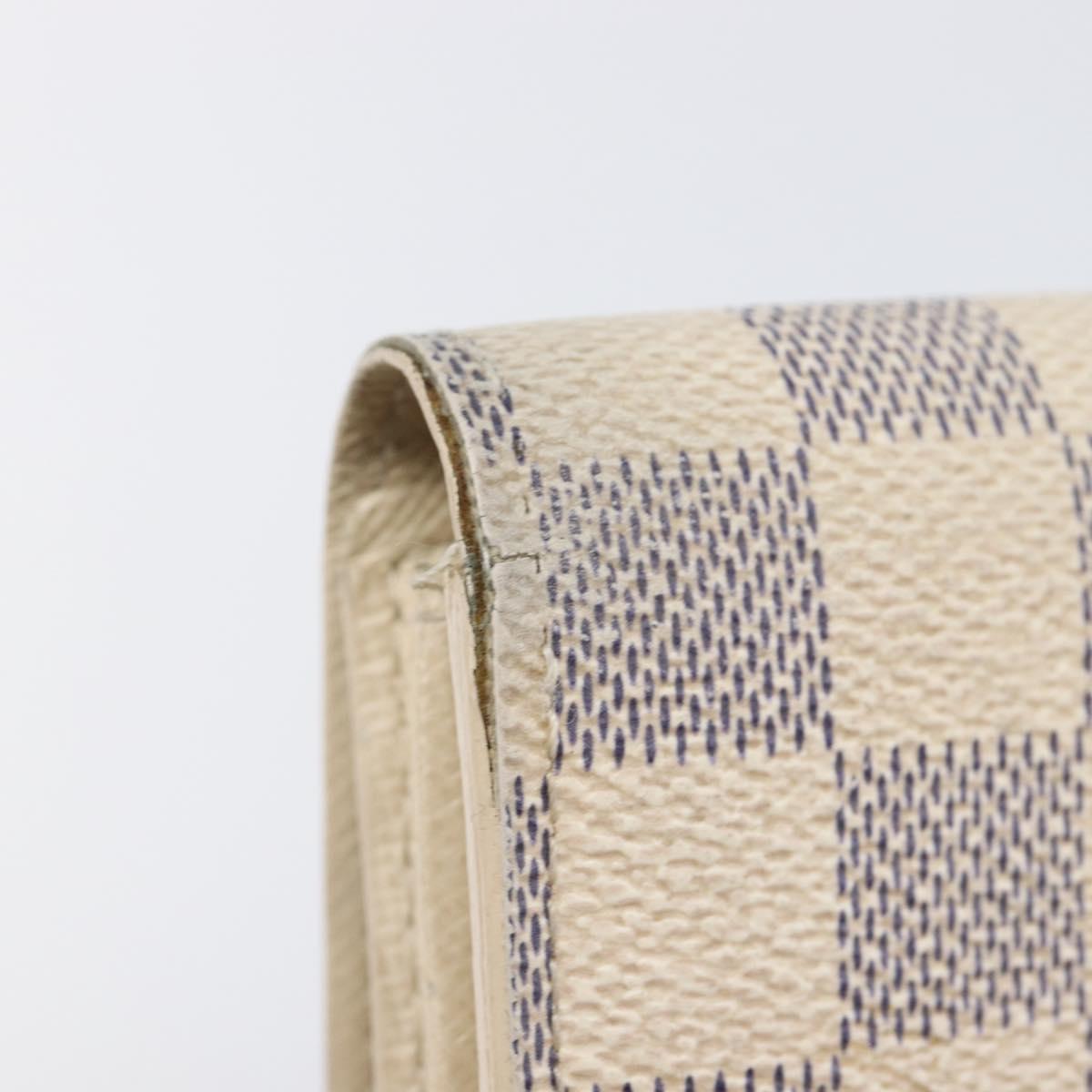 LOUIS VUITTON Damier Azur Portefeuille Sarah Long Wallet N63208 LV Auth ar14170