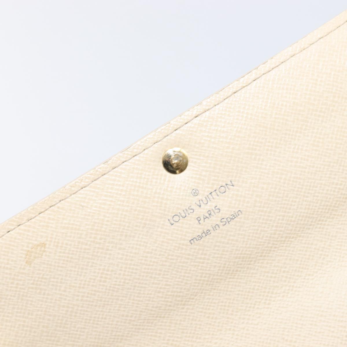 LOUIS VUITTON Damier Azur Portefeuille Sarah Long Wallet N63208 LV Auth ar14170