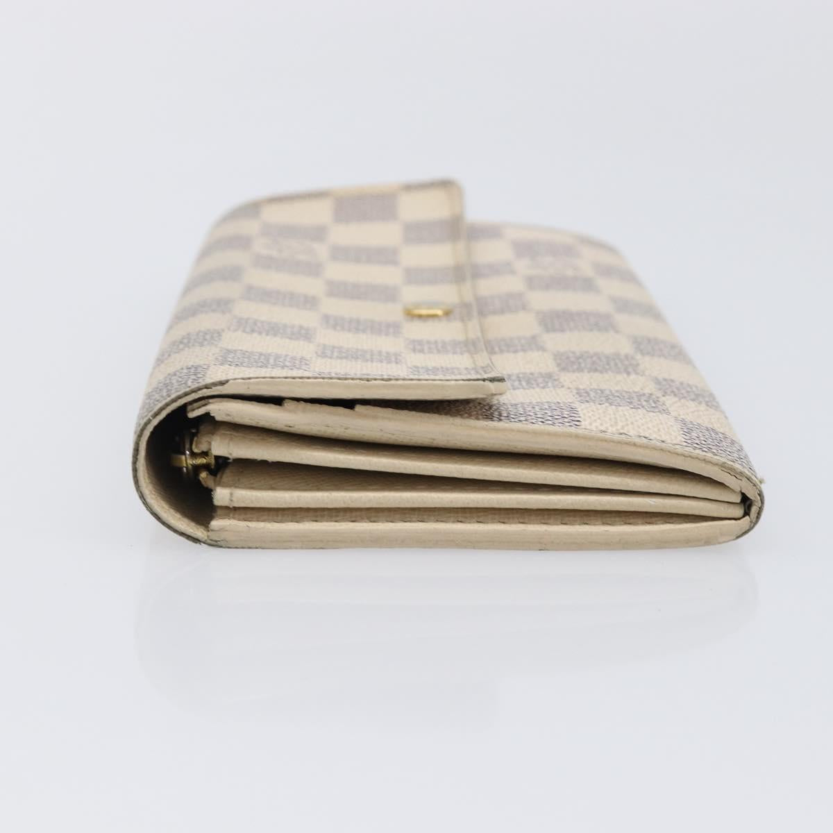LOUIS VUITTON Damier Azur Portefeuille Sarah Long Wallet N63208 LV Auth ar14170