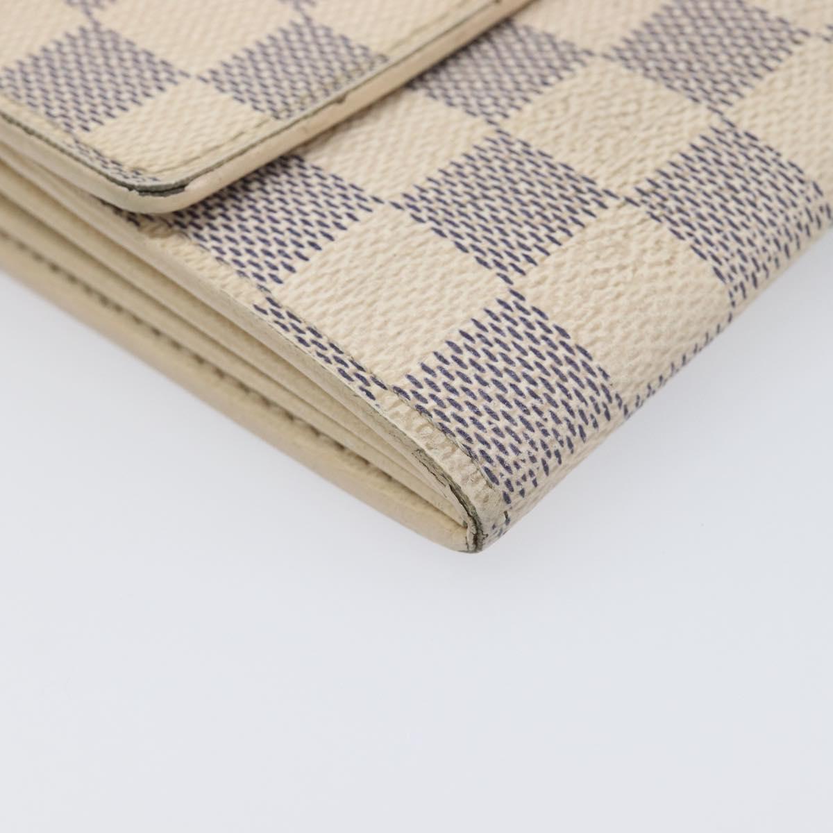 LOUIS VUITTON Damier Azur Portefeuille Sarah Long Wallet N63208 LV Auth ar14170