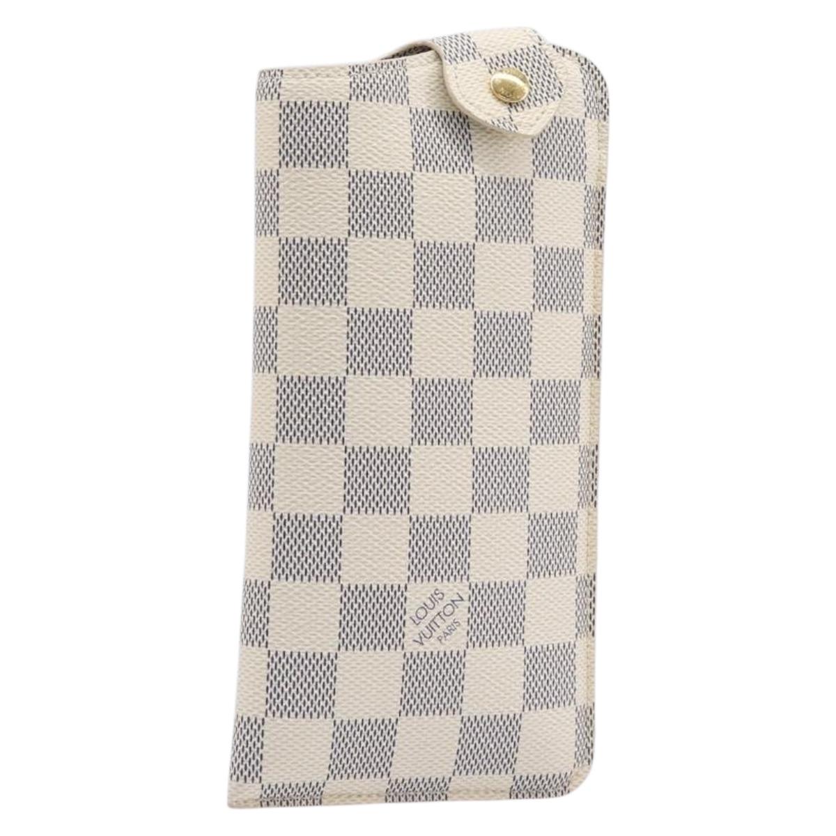 LOUIS VUITTON Damier Azur Etui lunet MM Glasses Case N60025 LV Auth ar14172V