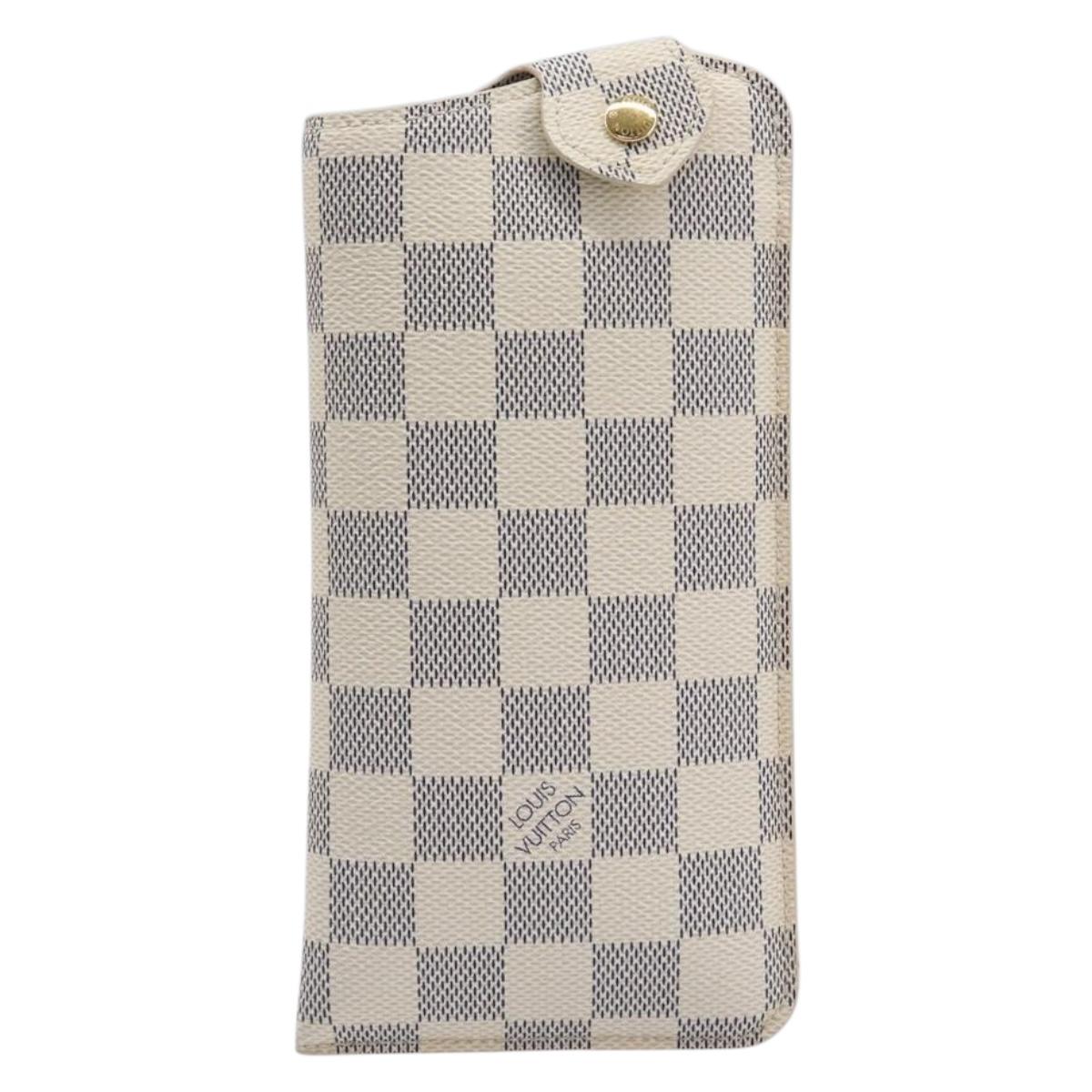 LOUIS VUITTON Damier Azur Etui lunet MM Glasses Case N60025 LV Auth ar14172V