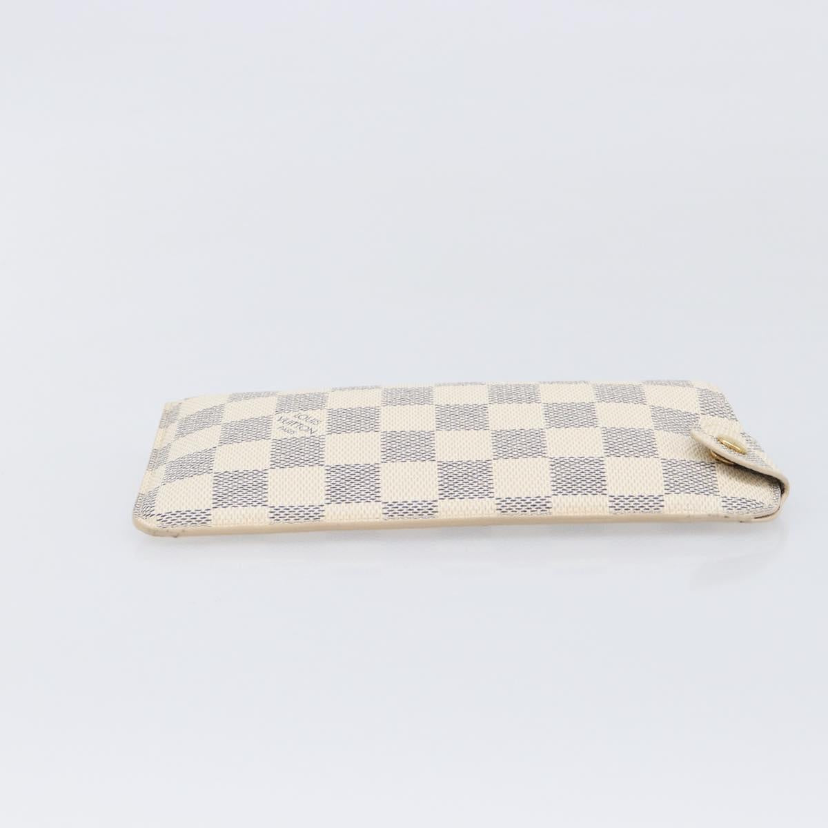 LOUIS VUITTON Damier Azur Etui lunet MM Glasses Case N60025 LV Auth ar14172V