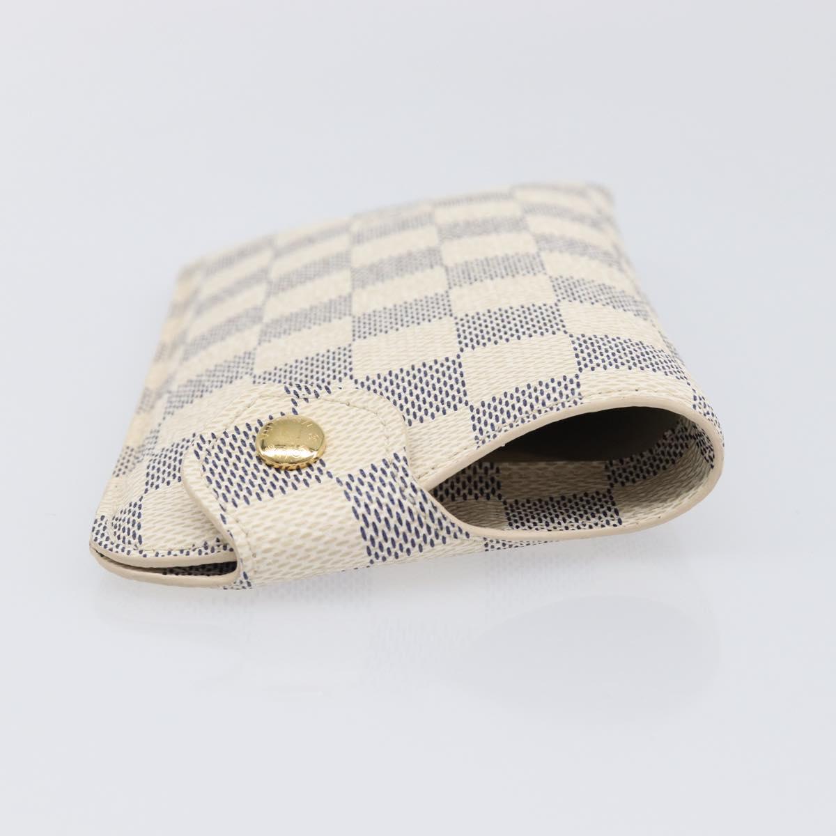 LOUIS VUITTON Damier Azur Etui lunet MM Glasses Case N60025 LV Auth ar14172V
