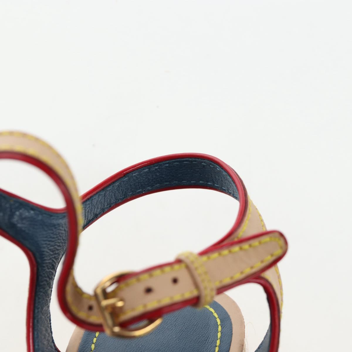 LOUIS VUITTON Monogram Denim Espadrille Sandals Blue LV Auth ar14173V