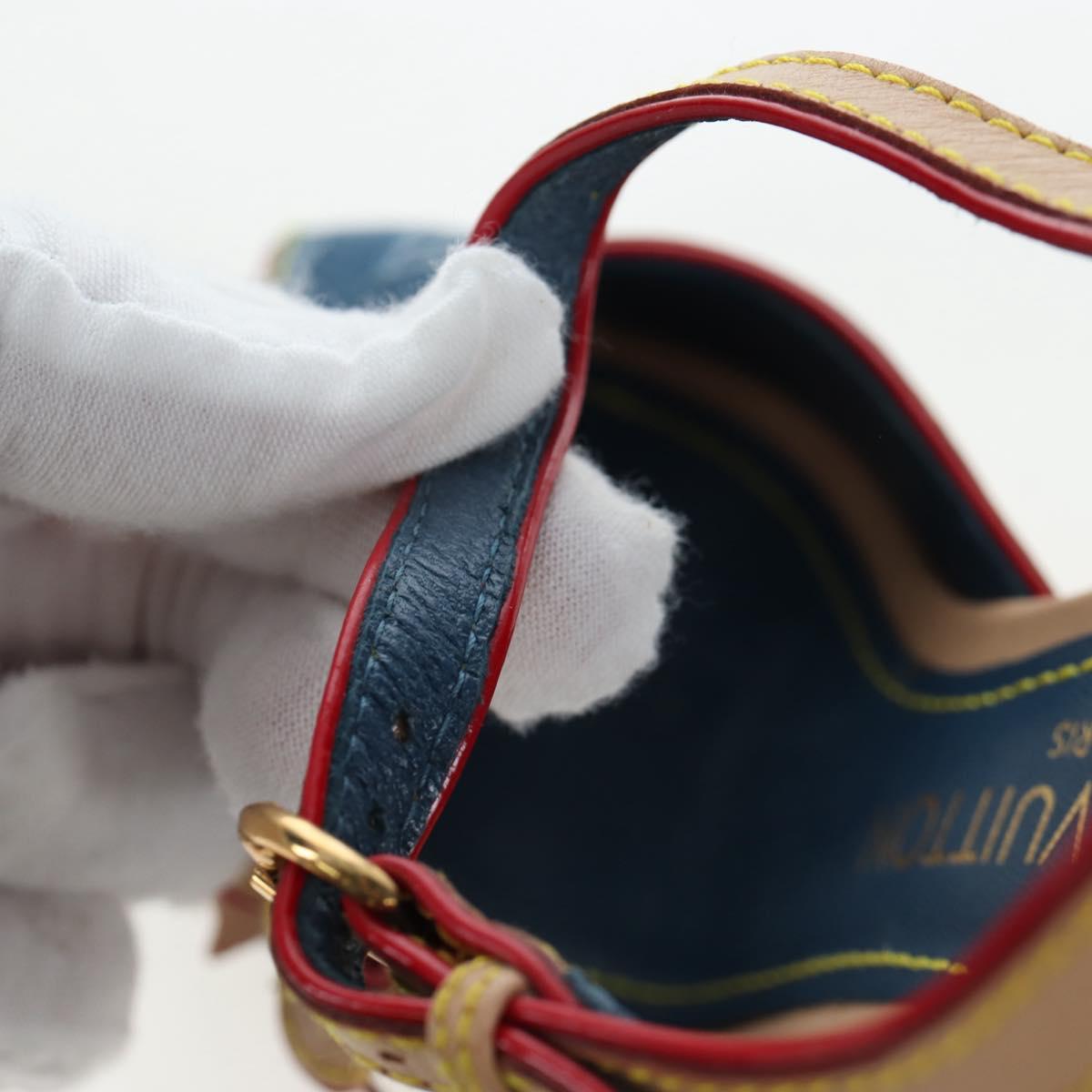 LOUIS VUITTON Monogram Denim Espadrille Sandals Blue LV Auth ar14173V