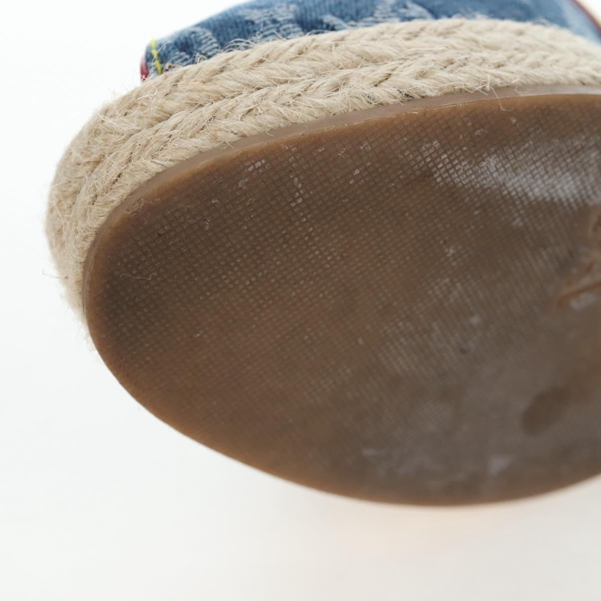 LOUIS VUITTON Monogram Denim Espadrille Sandals Blue LV Auth ar14173V
