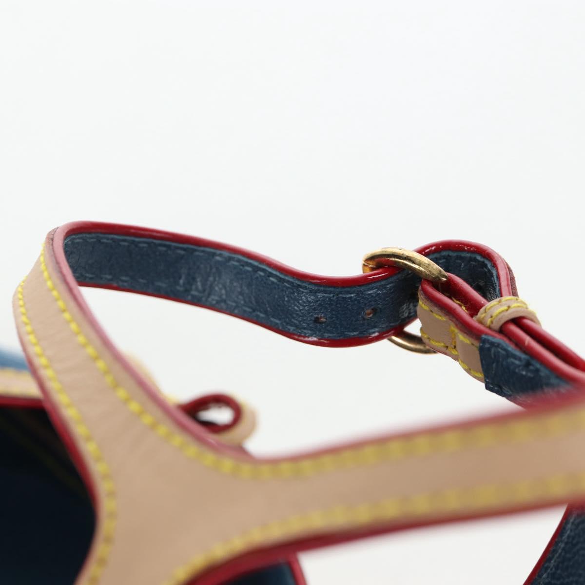 LOUIS VUITTON Monogram Denim Espadrille Sandals Blue LV Auth ar14173V