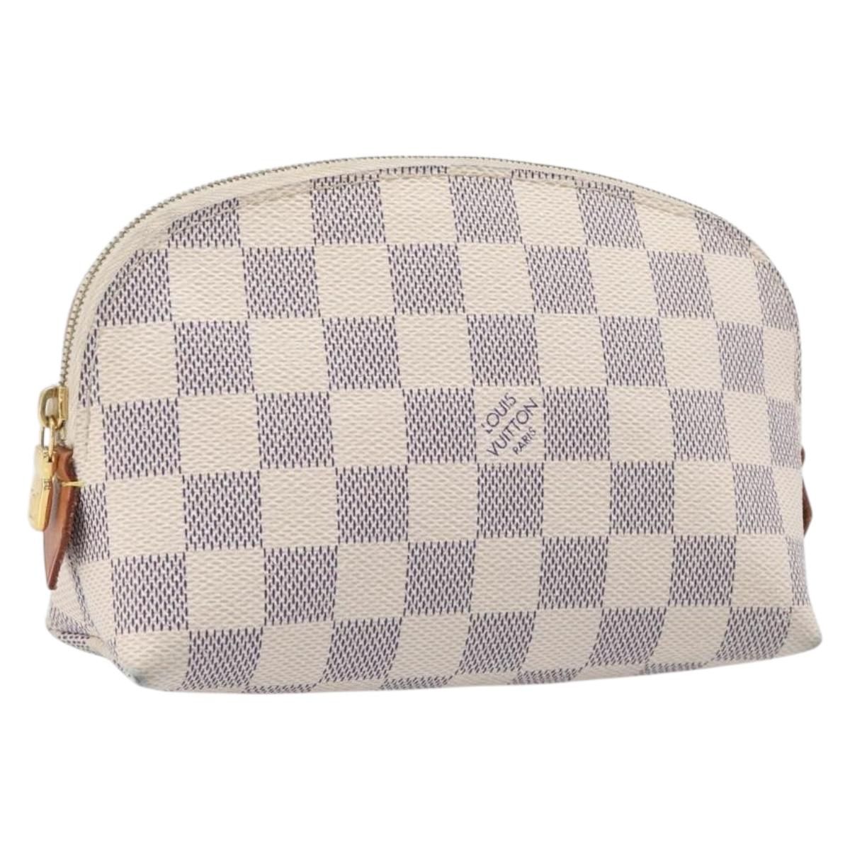LOUIS VUITTON Damier Azur Pochette Cosmetic PM Pouch N60024 LV Auth ar14175A
