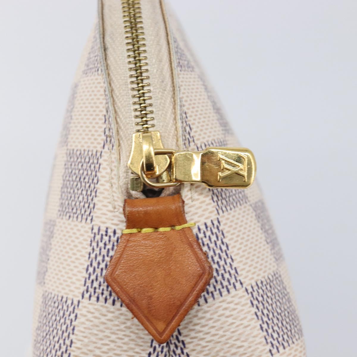 LOUIS VUITTON Damier Azur Pochette Cosmetic PM Pouch N60024 LV Auth ar14175A