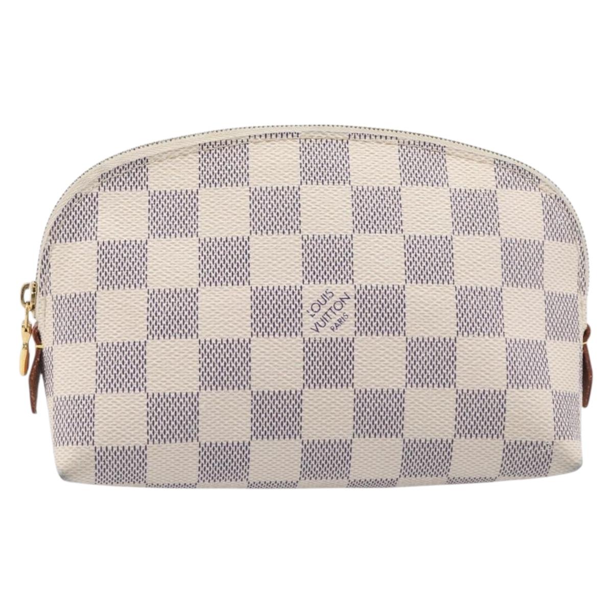LOUIS VUITTON Damier Azur Pochette Cosmetic PM Pouch N60024 LV Auth ar14175A