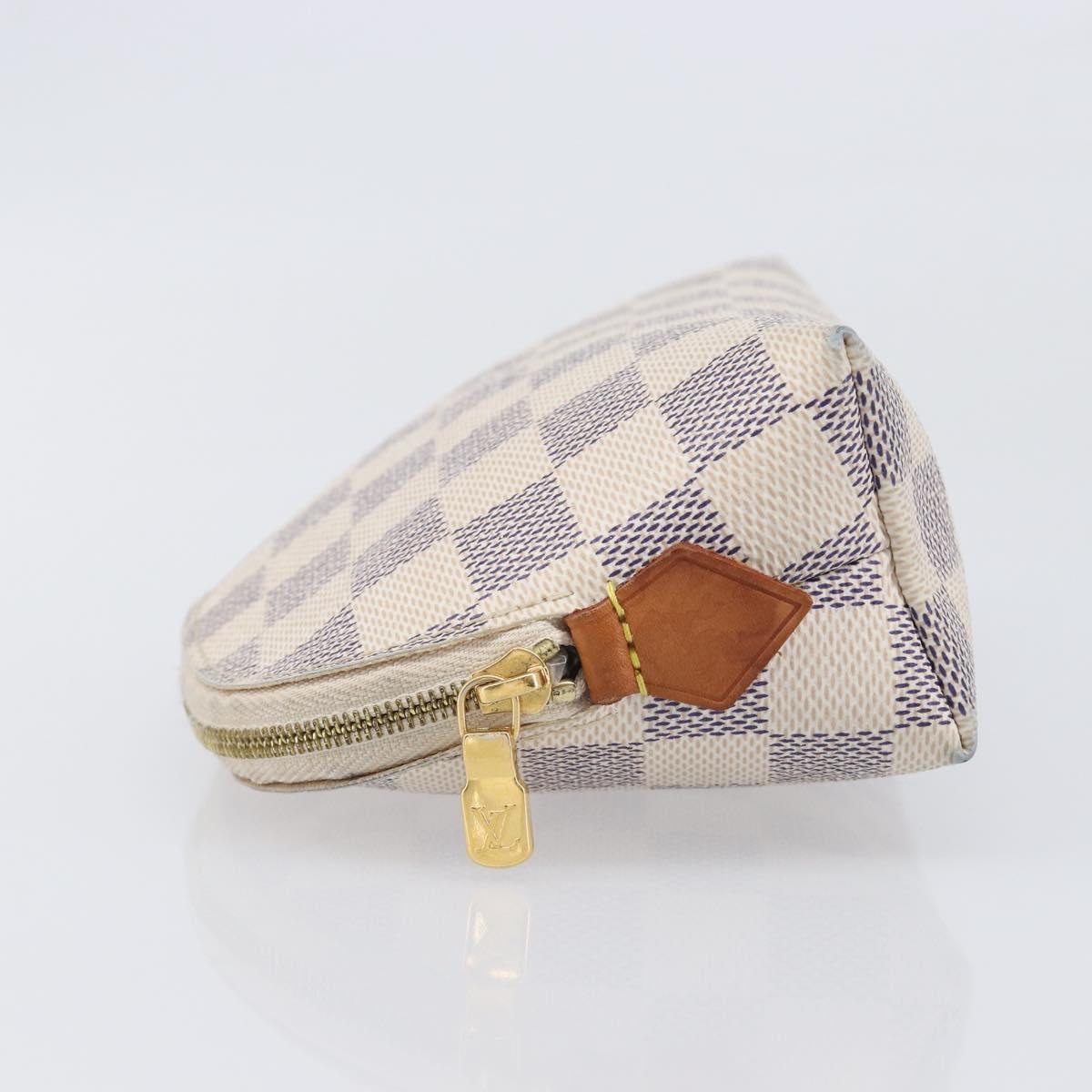 LOUIS VUITTON Damier Azur Pochette Cosmetic PM Pouch N60024 LV Auth ar14175A