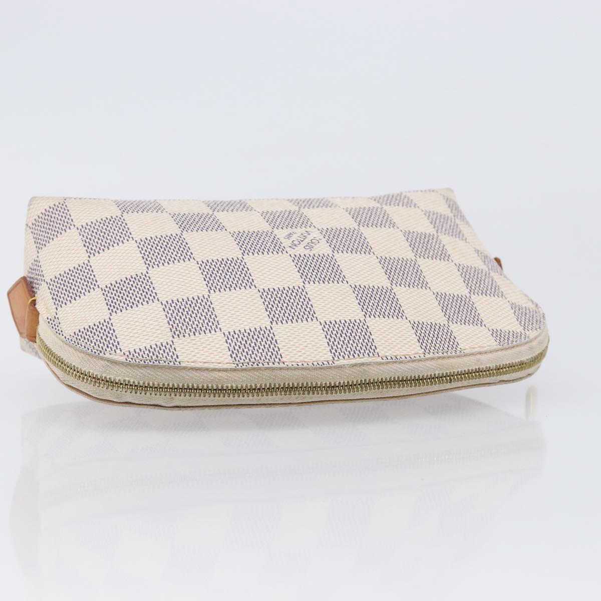 LOUIS VUITTON Damier Azur Pochette Cosmetic PM Pouch N60024 LV Auth ar14175A