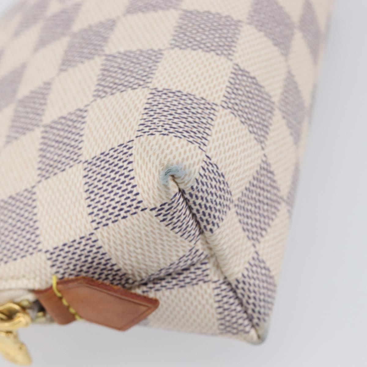 LOUIS VUITTON Damier Azur Pochette Cosmetic PM Pouch N60024 LV Auth ar14175A