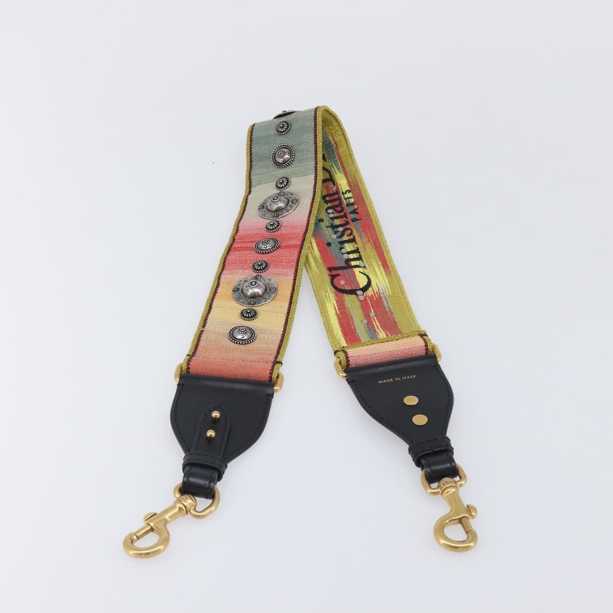 Christian Dior Shoulder Strap Canvas Multicolor Gold Tone Auth ar14181V