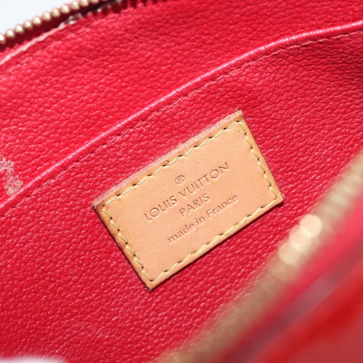 LOUIS VUITTON Monogram Vernis Pochette Cosmetic PM Pouch Red M90172 Auth ar14182