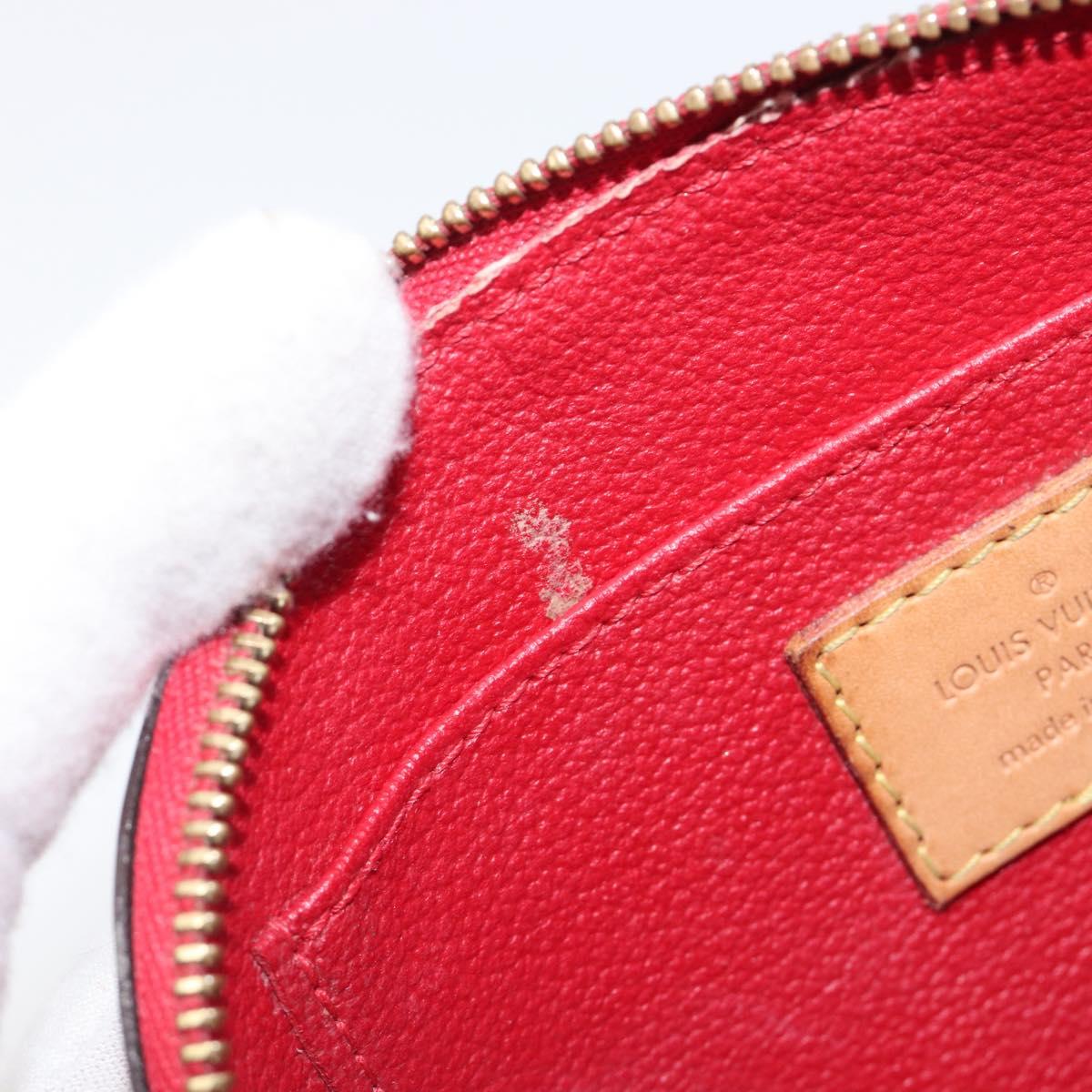 LOUIS VUITTON Monogram Vernis Pochette Cosmetic PM Pouch Red M90172 Auth ar14182