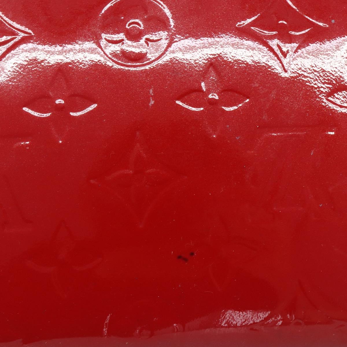 LOUIS VUITTON Monogram Vernis Pochette Cosmetic PM Pouch Red M90172 Auth ar14182