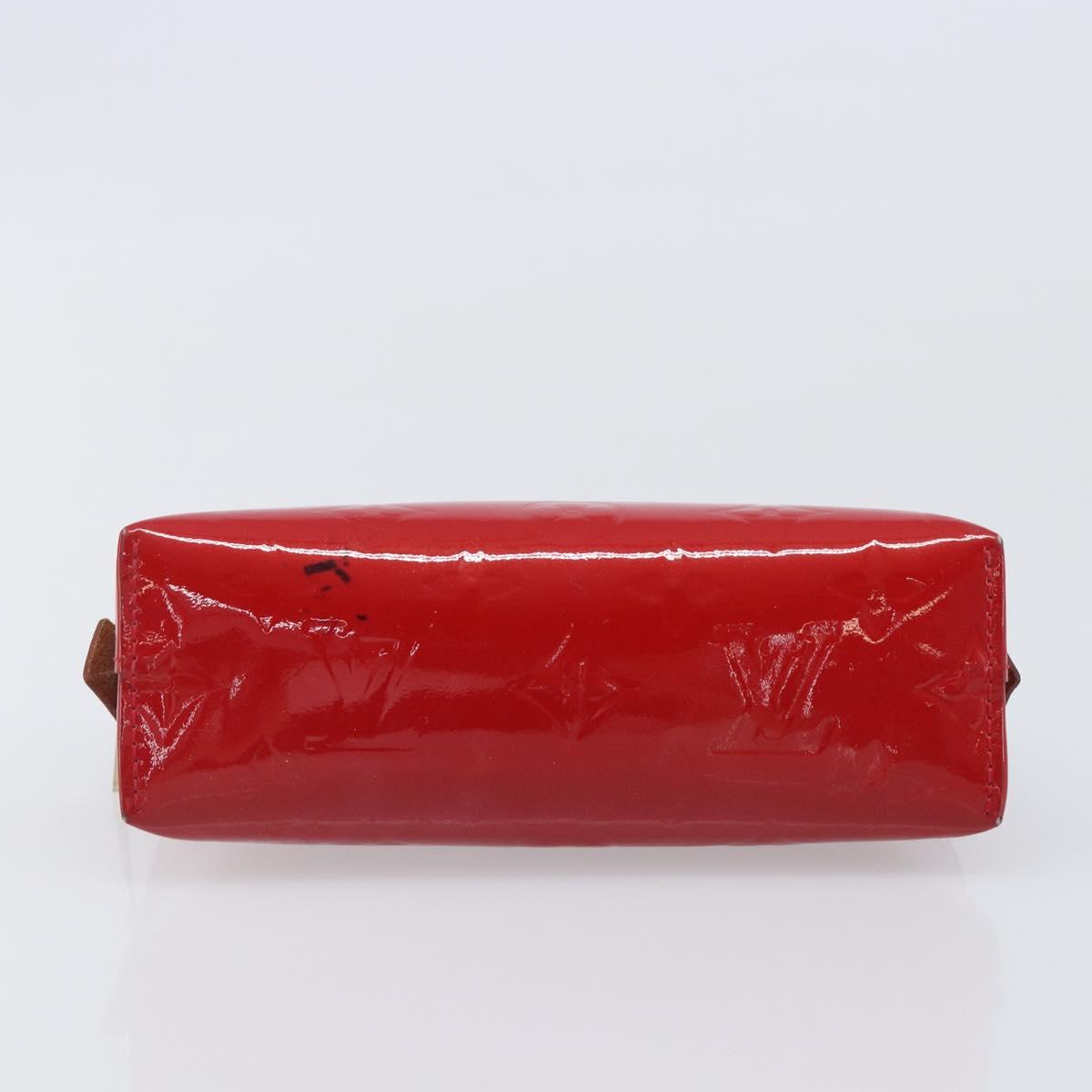 LOUIS VUITTON Monogram Vernis Pochette Cosmetic PM Pouch Red M90172 Auth ar14182