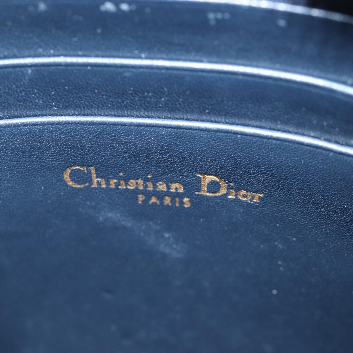 Christian Dior Oblique Jacquard Phone Shoulder Pouch Navy Gold Auth ar14186V