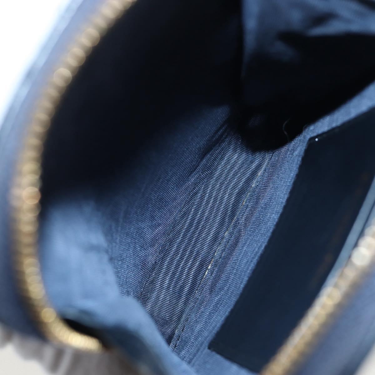 Christian Dior Oblique Jacquard Phone Shoulder Pouch Navy Gold Auth ar14186V