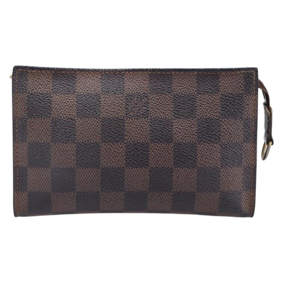 LOUIS VUITTON Damier Ebene Marais Pouch LV Auth ar14188
