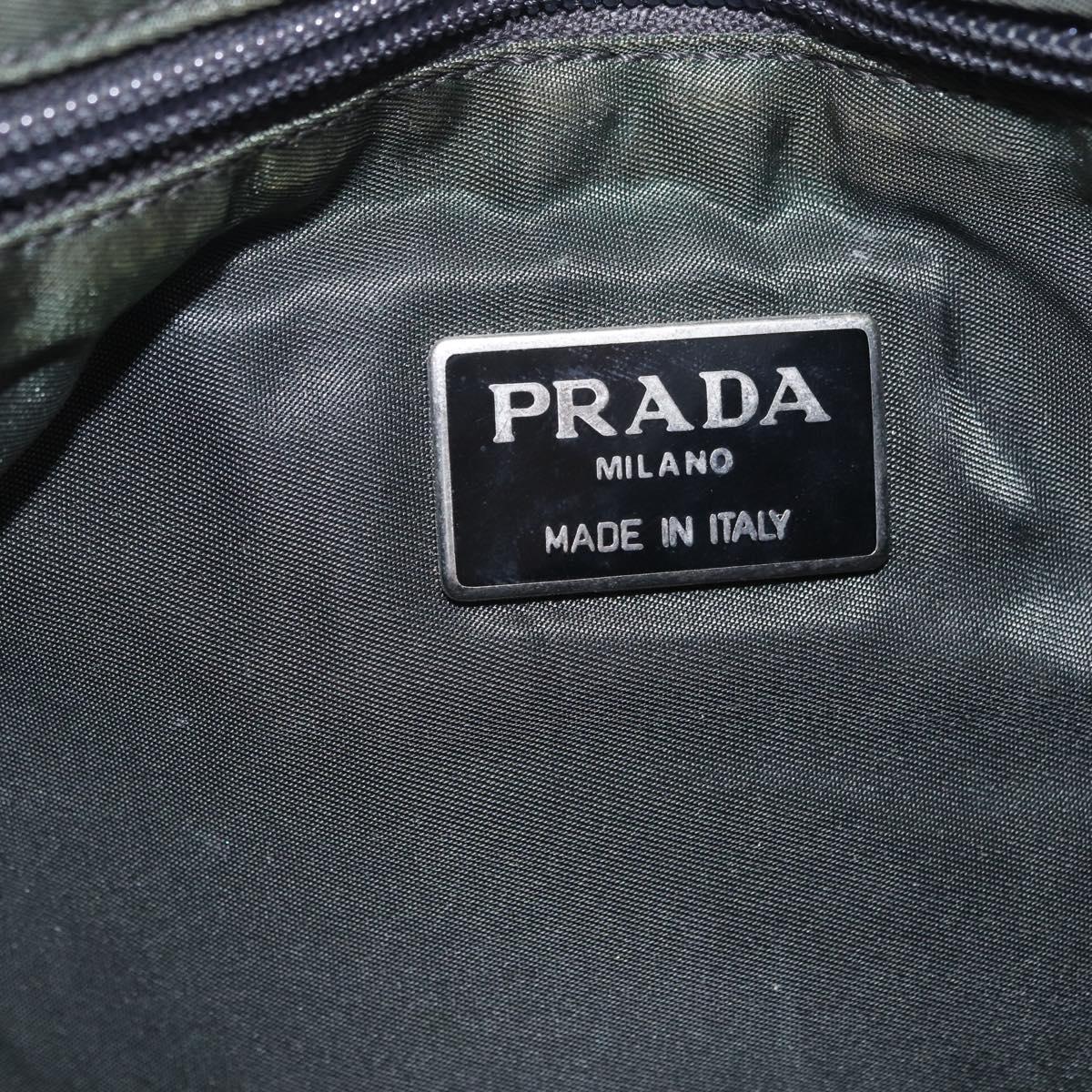 PRADA Chain Tote Bag Nylon Green Auth ar14194
