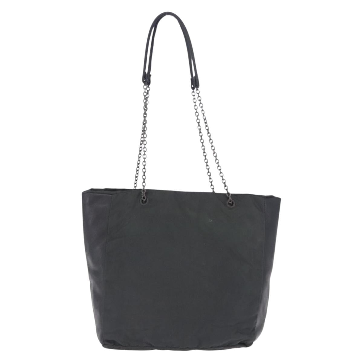 PRADA Chain Tote Bag Nylon Green Auth ar14194