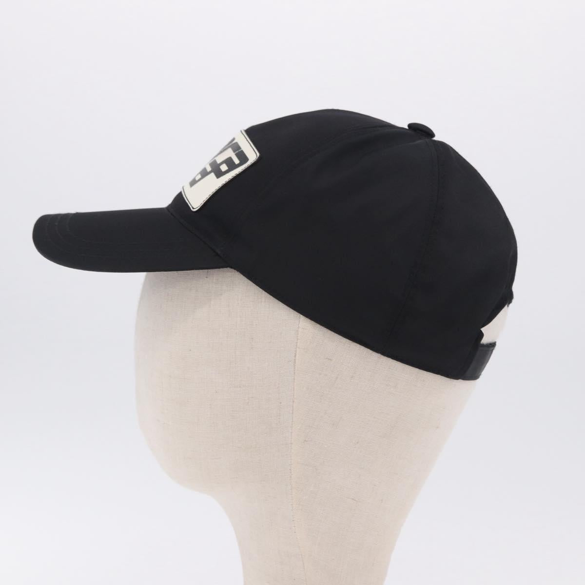 PRADA Cap Nylon Black White Auth ar14198