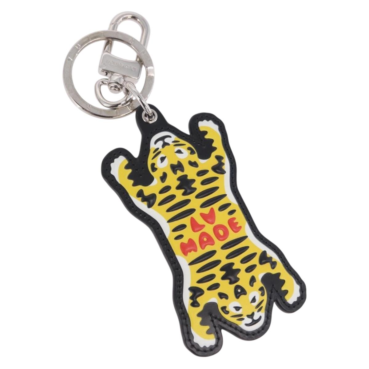LOUIS VUITTON LV MADE Porte Cles Tiger Charm Leather Yellow MP3221 Auth ar14222M