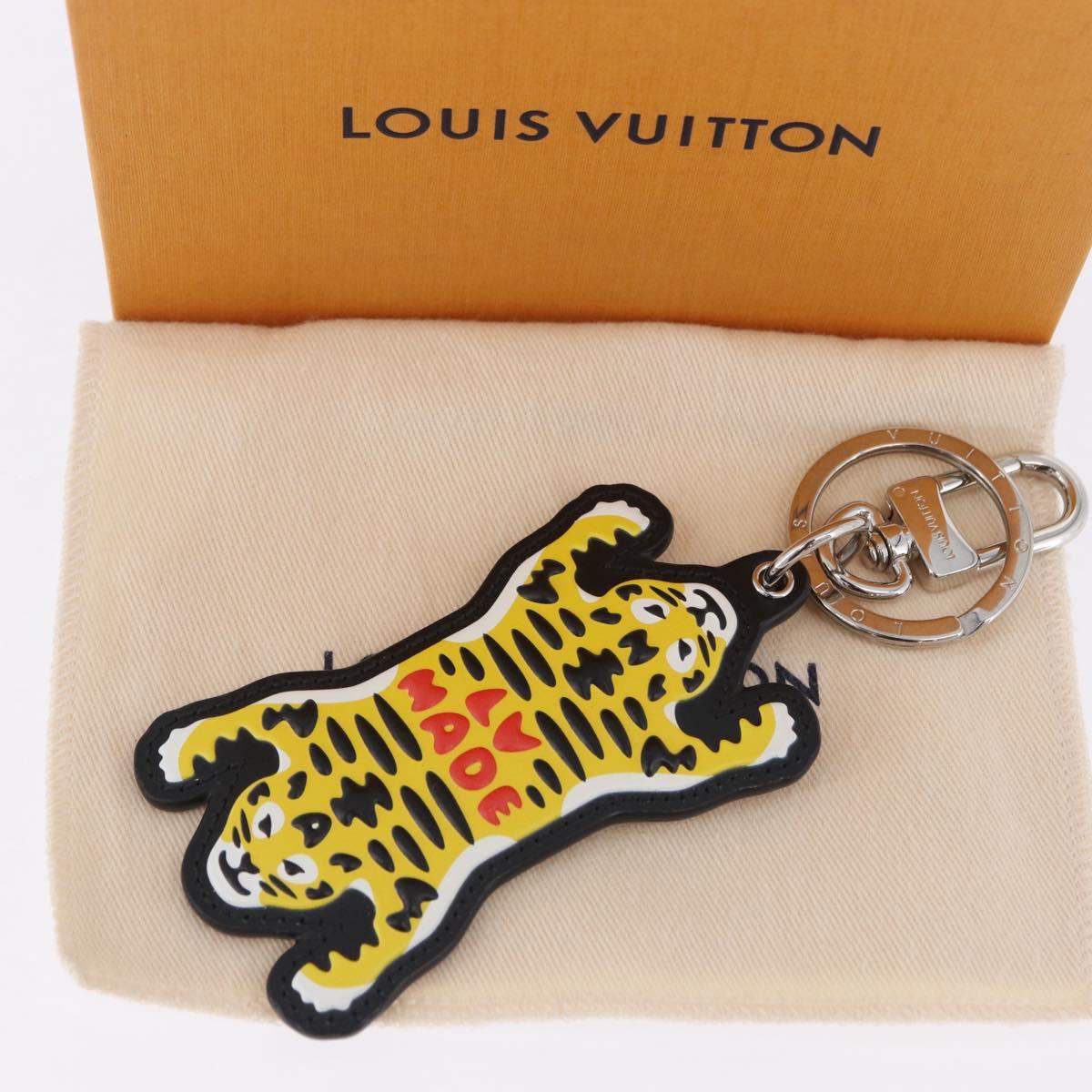 LOUIS VUITTON LV MADE Porte Cles Tiger Charm Leather Yellow MP3221 Auth ar14222M