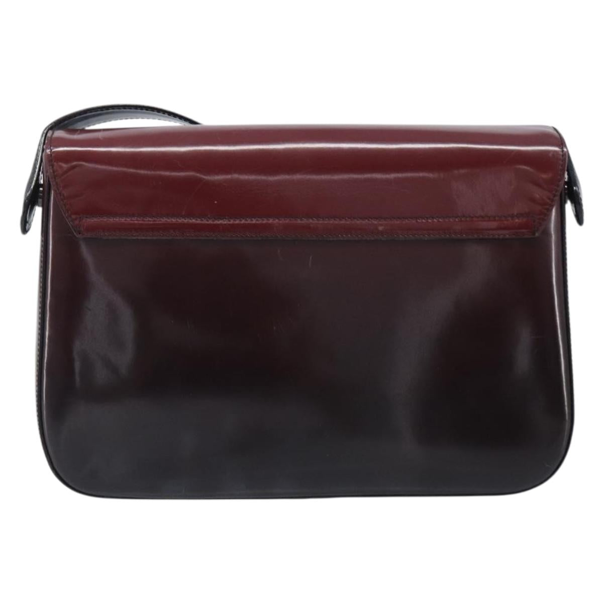 PRADA Shoulder Bag Patent Bordeaux Auth ar14223