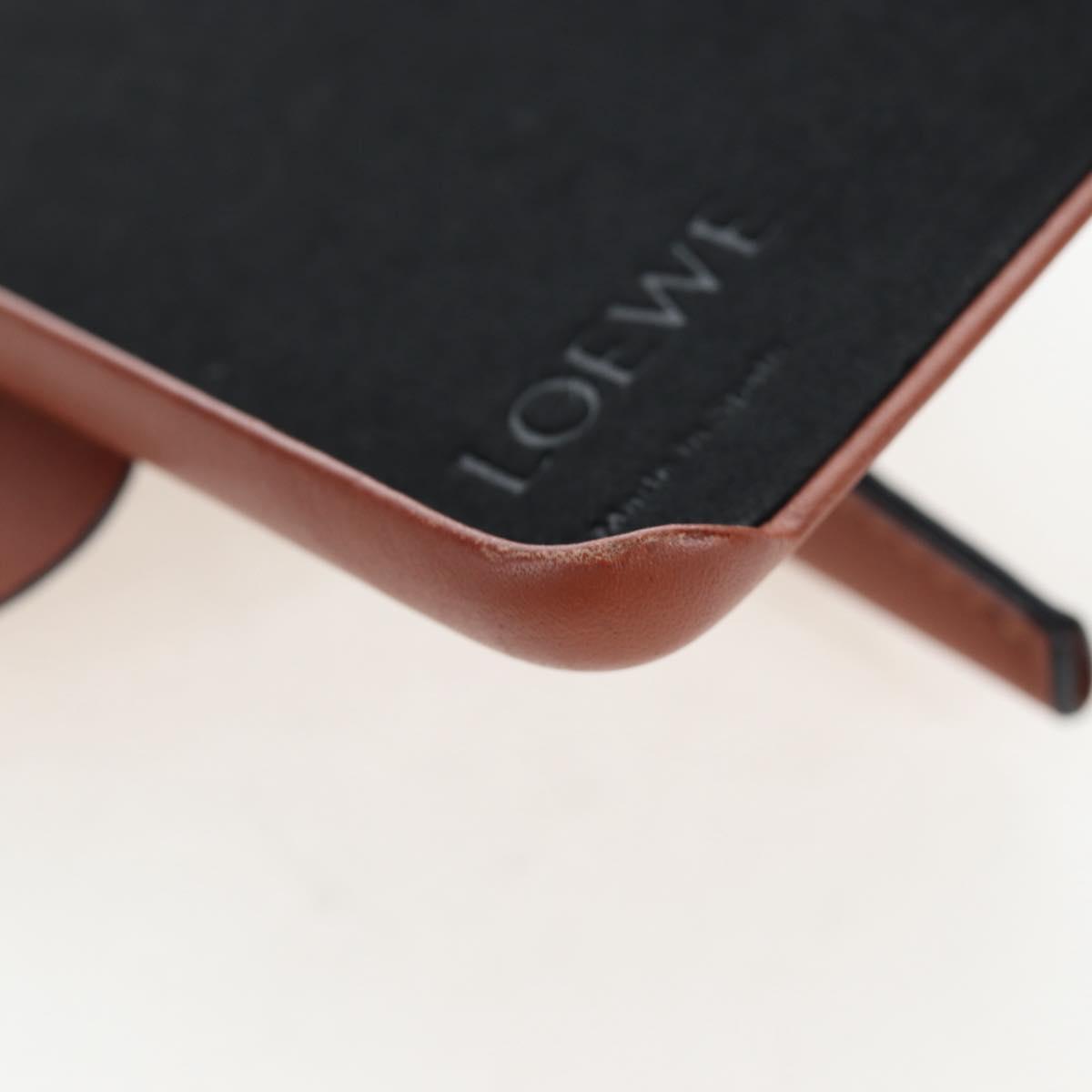 LOEWE iPhone X & XS Case Leather Brown Auth ar14224