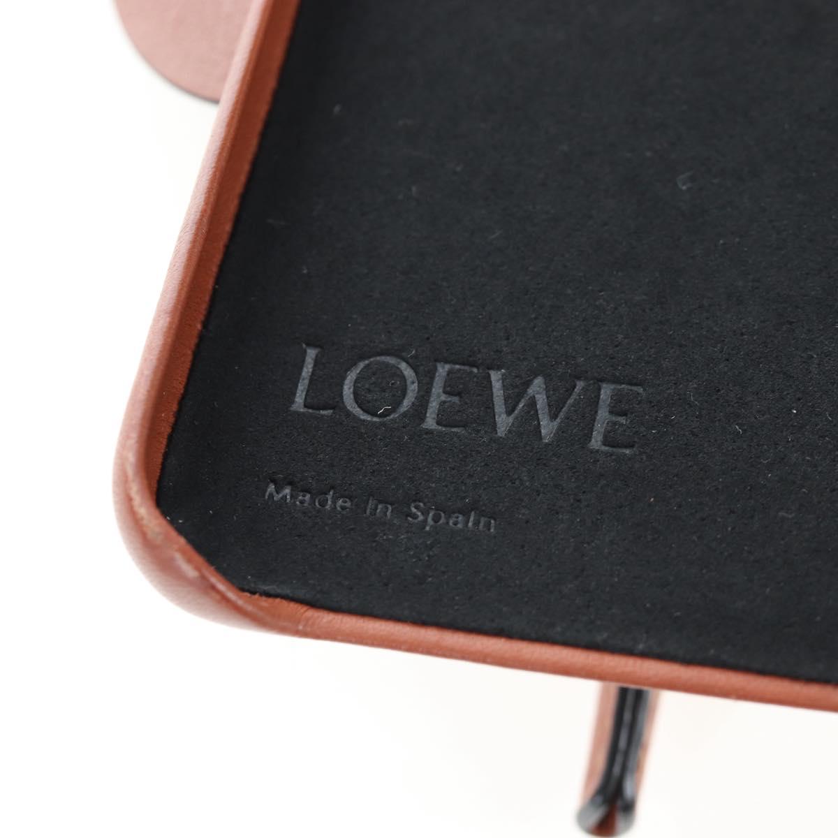 LOEWE iPhone X & XS Case Leather Brown Auth ar14224