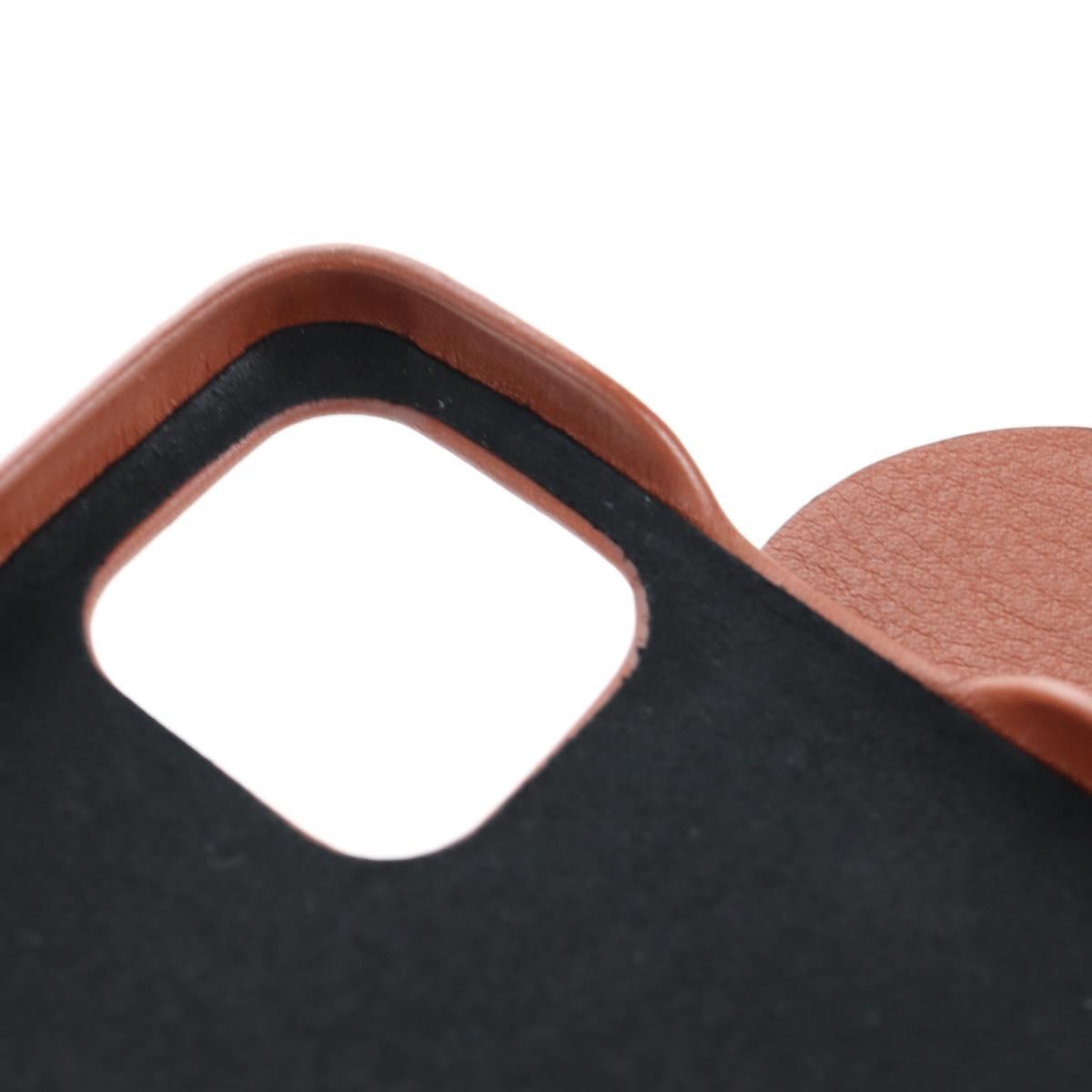 LOEWE iPhone X & XS Case Leather Brown Auth ar14224