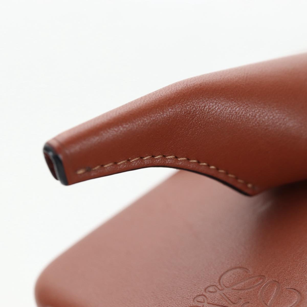 LOEWE iPhone X & XS Case Leather Brown Auth ar14224