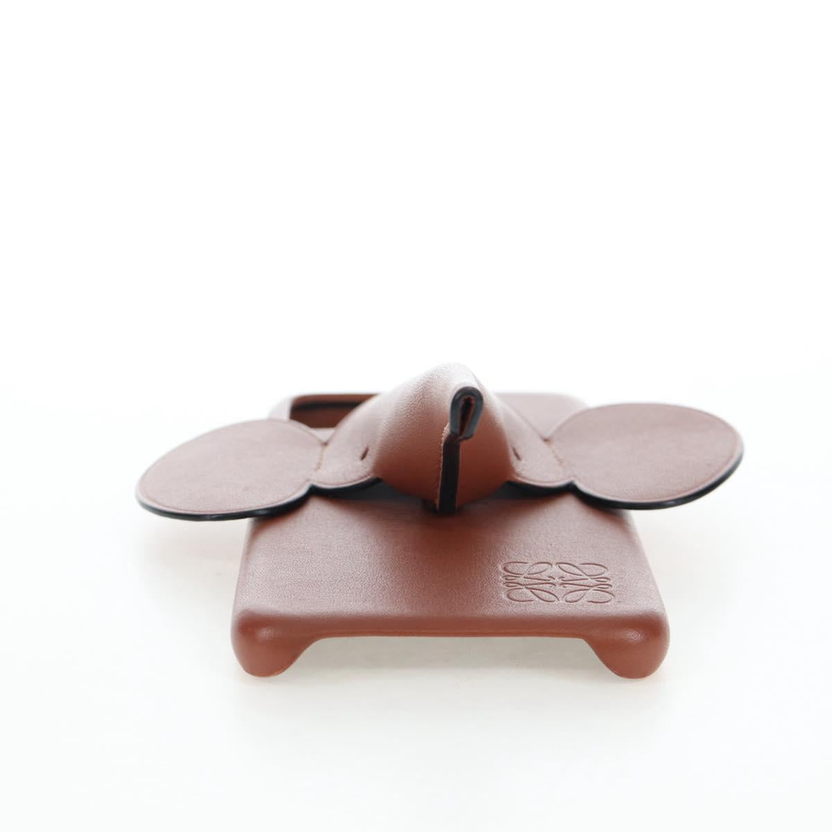 LOEWE iPhone X & XS Case Leather Brown Auth ar14224