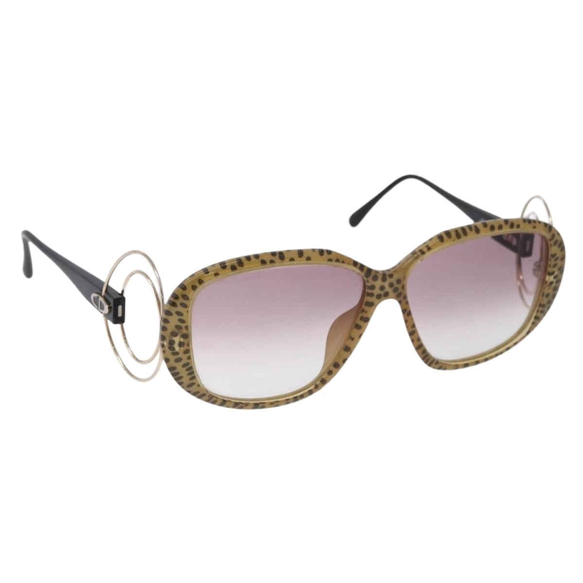Christian Dior Sunglasses Plastic Beige Gold Tone Auth ar14225V