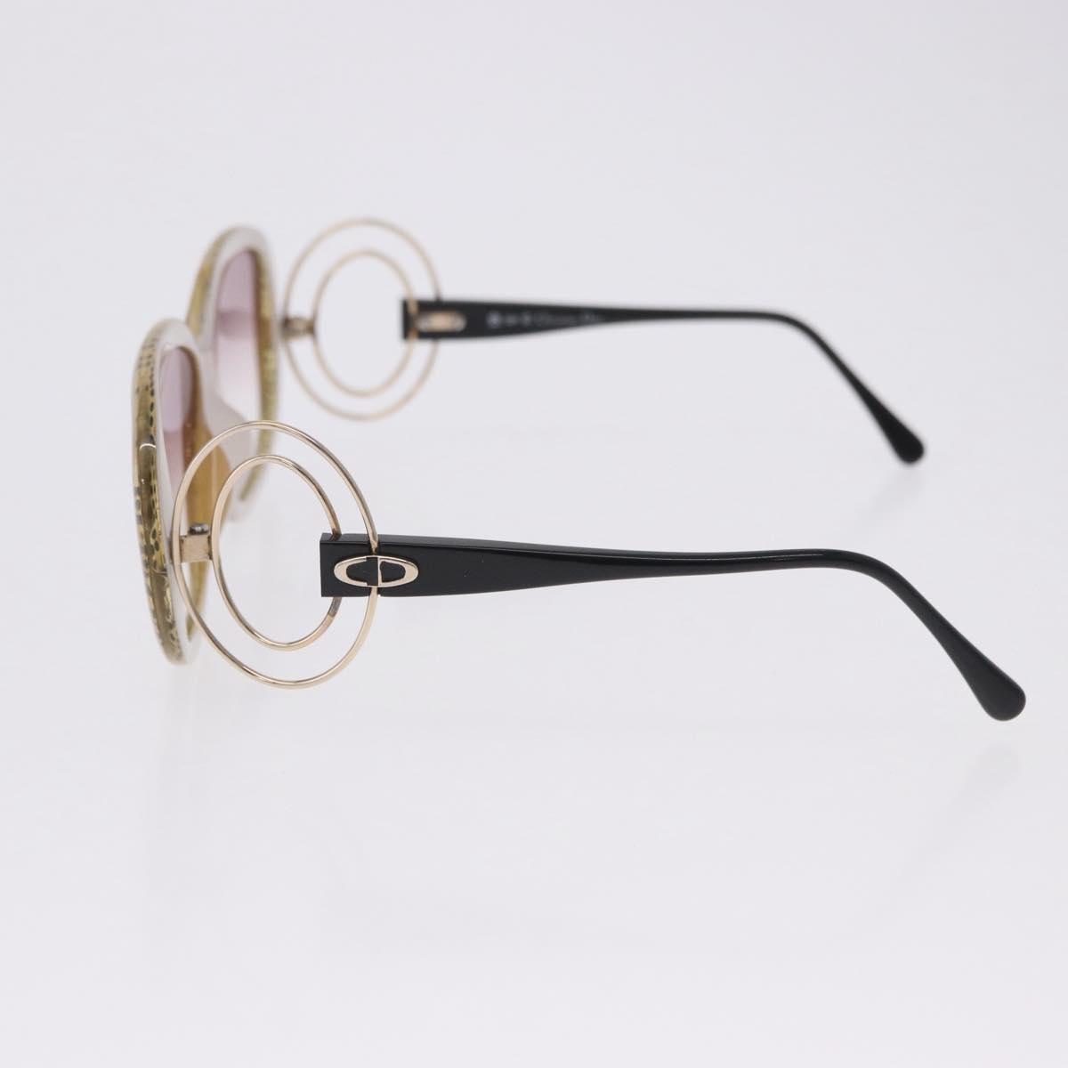 Christian Dior Sunglasses Plastic Beige Gold Tone Auth ar14225V