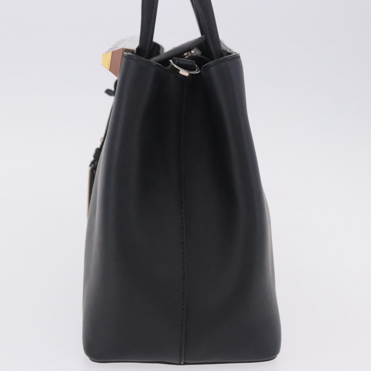 FENDI To joule Hand Bag Leather Black Silver 8BH253 Auth ar14226V
