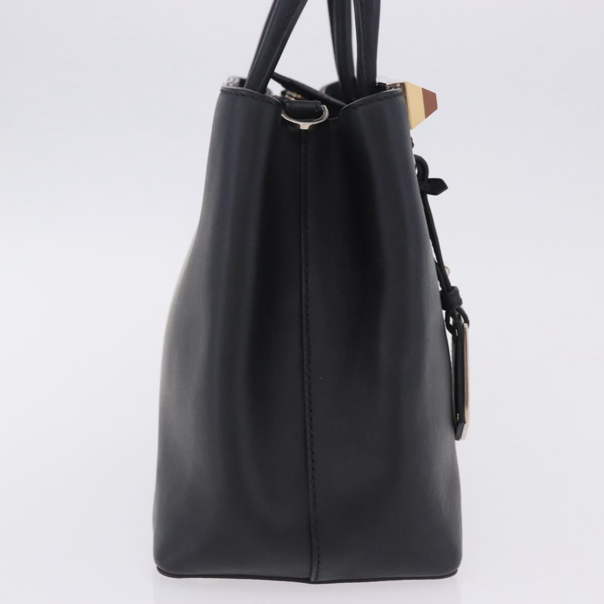 FENDI To joule Hand Bag Leather Black Silver 8BH253 Auth ar14226V