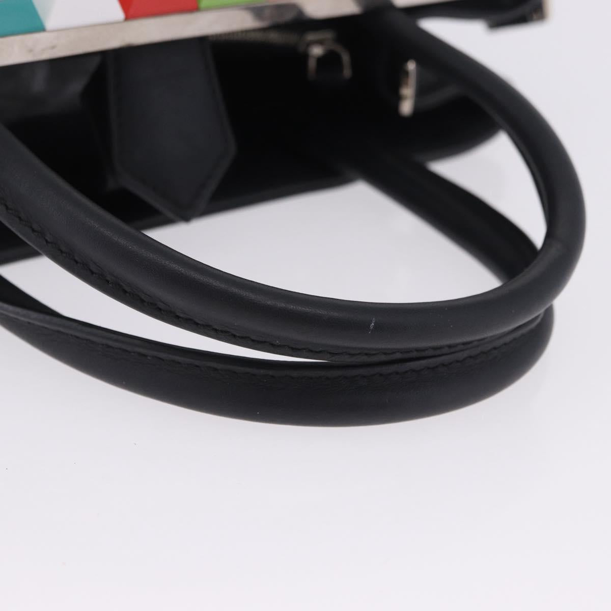 FENDI To joule Hand Bag Leather Black Silver 8BH253 Auth ar14226V