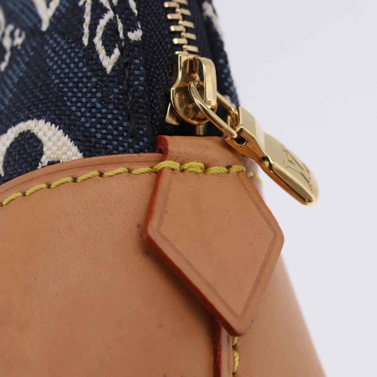 LOUIS VUITTON SINCE1854 Pochette Cosmetic PM Canvas Blue M80307 LV Auth ar14227M