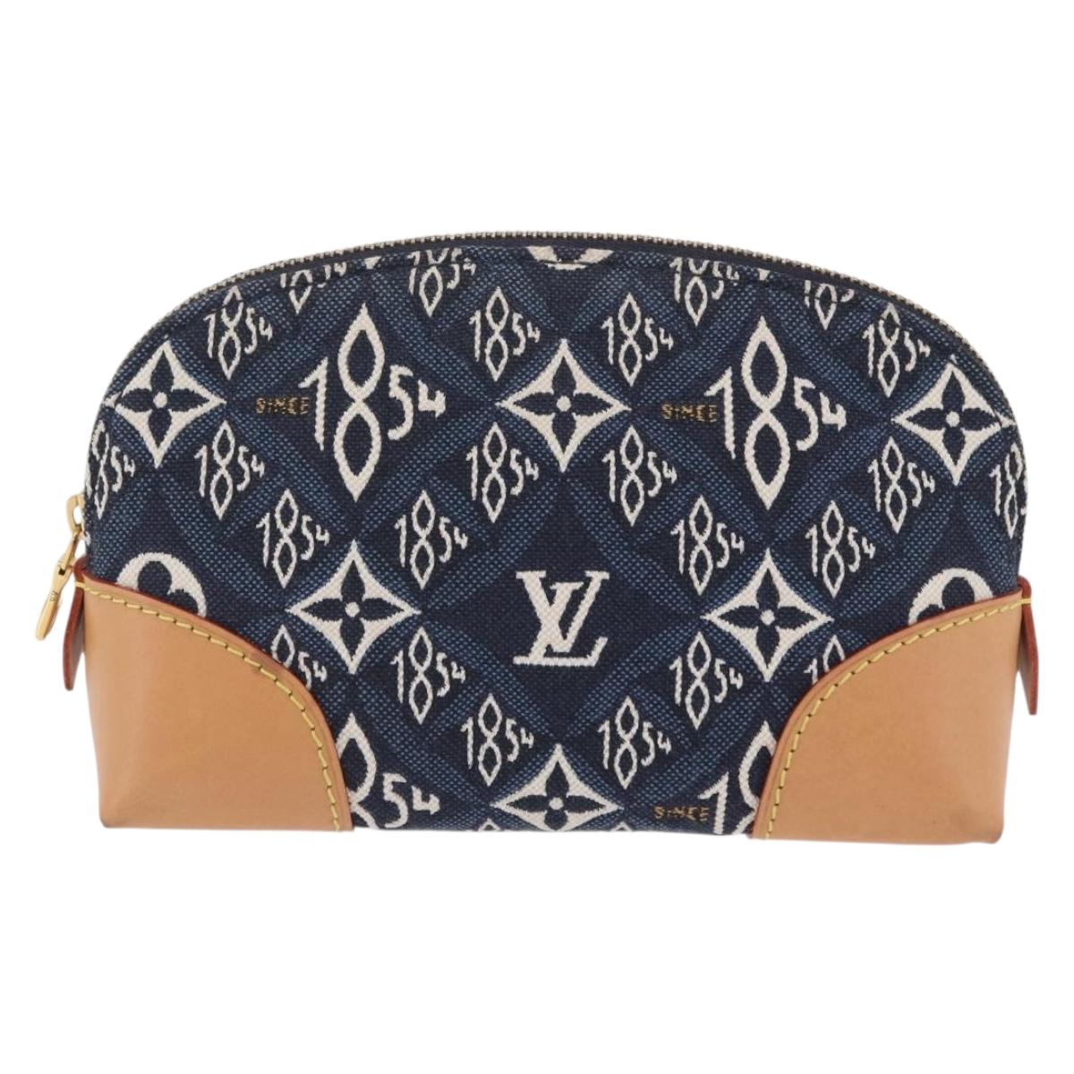 LOUIS VUITTON SINCE1854 Pochette Cosmetic PM Canvas Blue M80307 LV Auth ar14227M