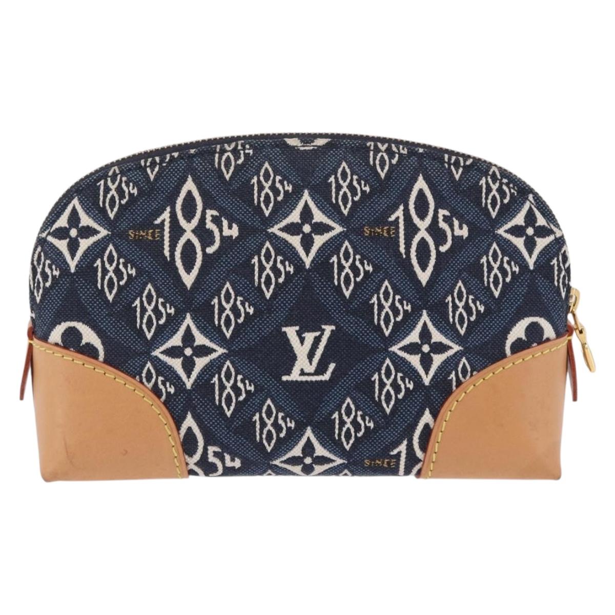 LOUIS VUITTON SINCE1854 Pochette Cosmetic PM Canvas Blue M80307 LV Auth ar14227M