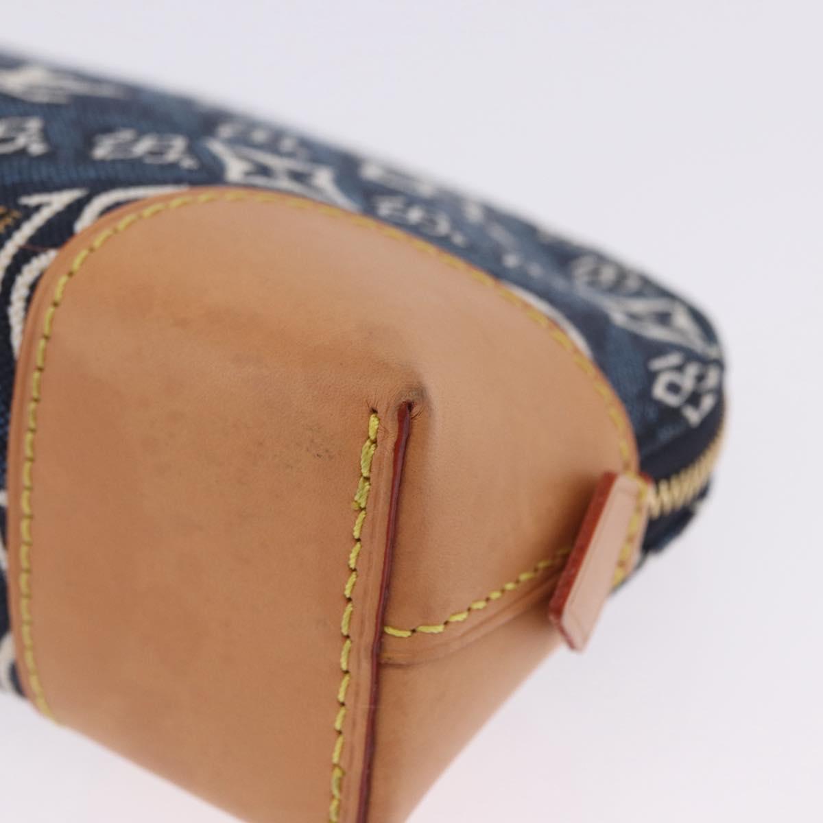 LOUIS VUITTON SINCE1854 Pochette Cosmetic PM Canvas Blue M80307 LV Auth ar14227M