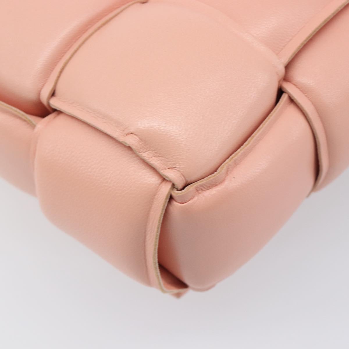 BOTTEGA VENETA MAXI INTRECCIATO Cassette Shoulder Bag Leather Pink Auth ar14228M