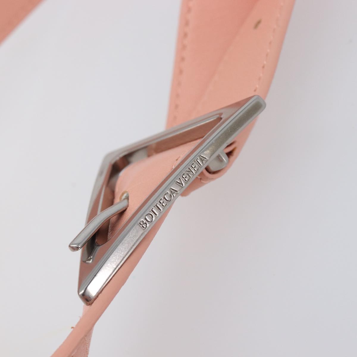 BOTTEGA VENETA MAXI INTRECCIATO Cassette Shoulder Bag Leather Pink Auth ar14228M