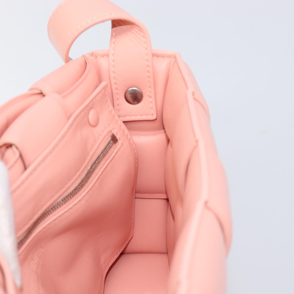 BOTTEGA VENETA MAXI INTRECCIATO Cassette Shoulder Bag Leather Pink Auth ar14228M