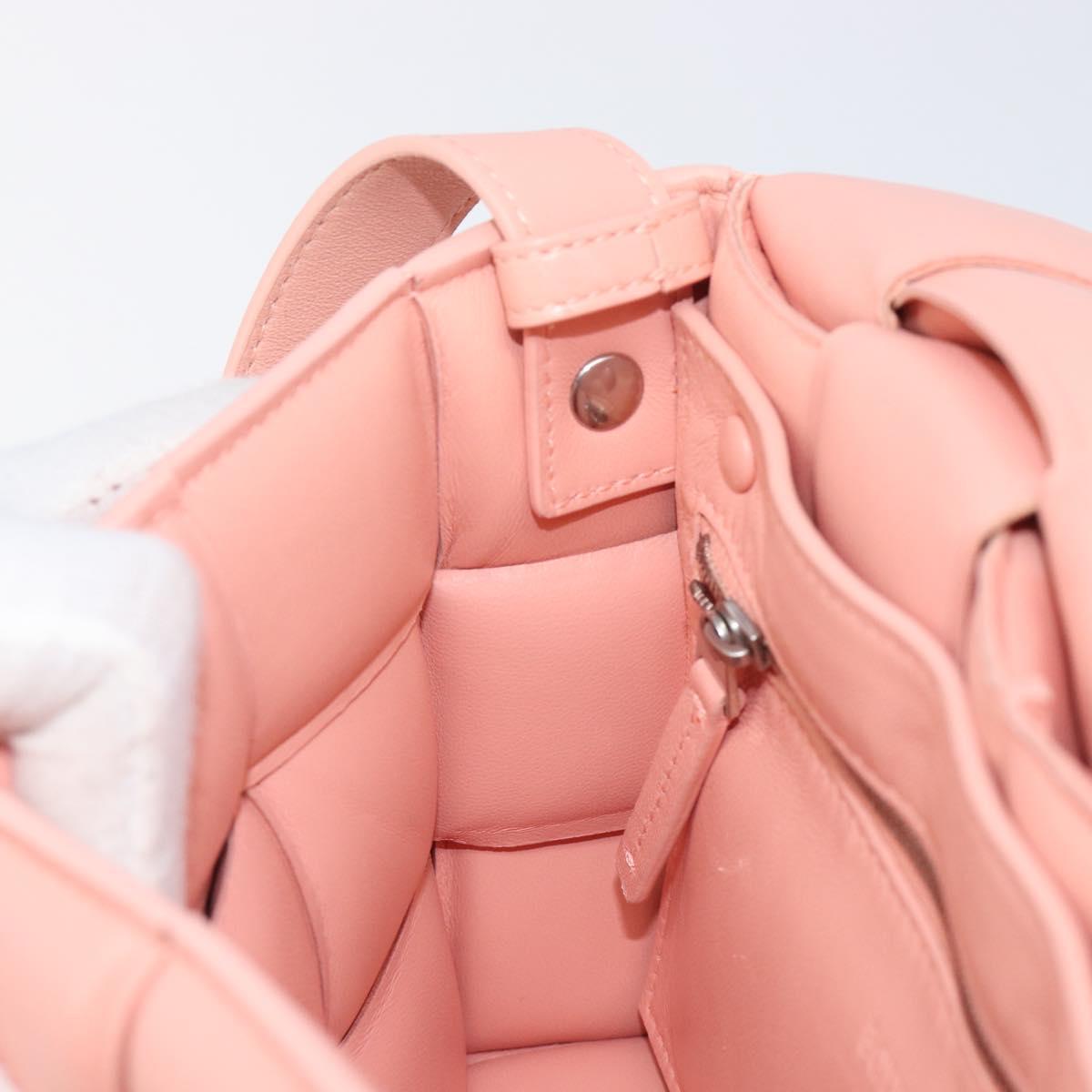 BOTTEGA VENETA MAXI INTRECCIATO Cassette Shoulder Bag Leather Pink Auth ar14228M